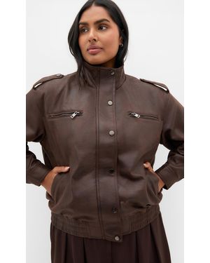City Chic Plus Size Jacket Jorja/3Xs - Brown