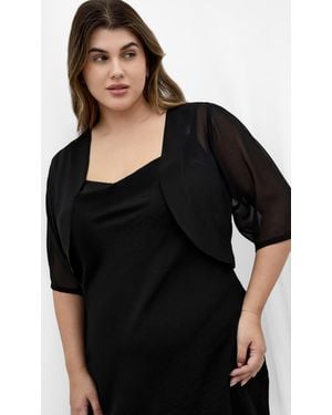 City Chic Plus Size Chiffon Shrug - Black