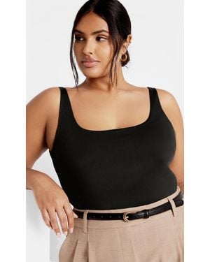 City Chic Plus Size Arami Sleeveless Top - Black