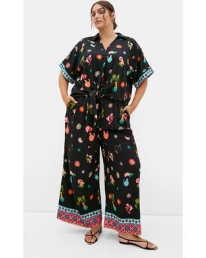 City Chic Plus Size Selena Mont Print Pants - Black