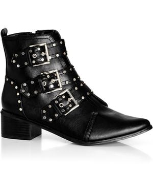 City Chic Plus Size Wide Fit Zeta Boot - Black