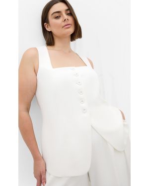 City Chic Plus Size Abbie Vest - White