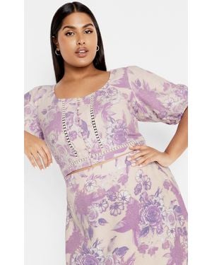 City Chic Plus Size Isabella Peach Top - Pink