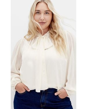 City Chic Plus Size Seline Top - White