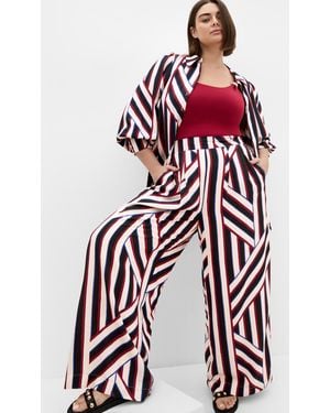 City Chic Plus Size Haylee Wide Leg Bone Pants - White