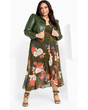 City Chic Plus Size Sadie Maxi Dress Military - Multicolor