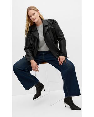 City Chic Plus Size Julie Faux Leather Zip Biker Jacket - Black