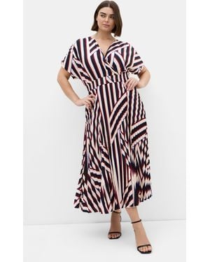 City Chic Plus Size Eloisa Pleat Bone Dress - White