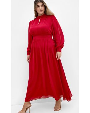 City Chic Plus Size Alexandra Rose Maxi Dress - Red
