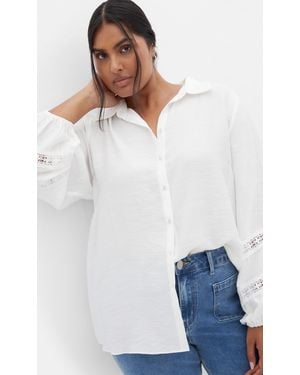 City Chic Plus Size Deanna Shirt - White