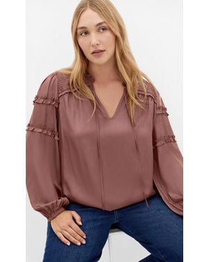 City Chic Plus Size Drama Queen Long Sleeve Shirt - Multicolor