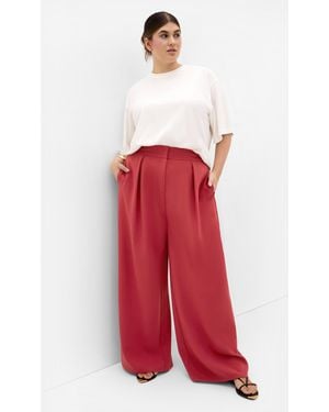 City Chic Plus Size Tori Wide Leg Pants - Red