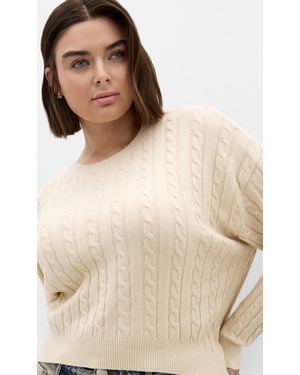 City Chic Plus Size Kenia Knit Sweater Cream - Natural
