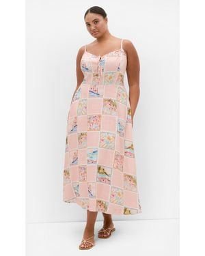 City Chic Plus Size Maxi Dress Billie Mp/3Xs - Natural