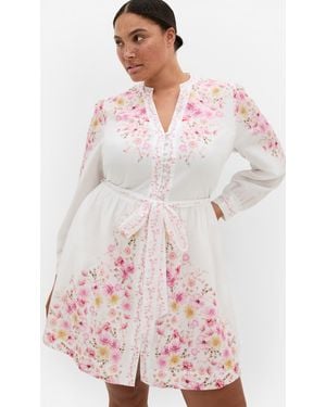 City Chic Plus Size Elia Print Mini Dress - Pink