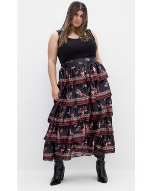 City Chic Plus Size Drama Queen Skirt - Multicolor