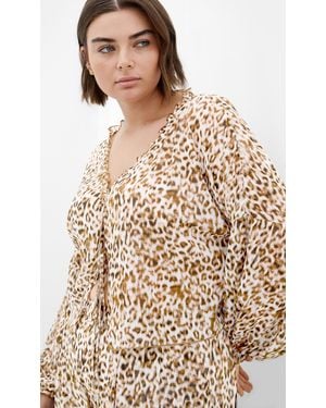 City Chic Plus Size Corina Top - Natural