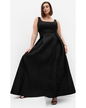 City Chic Plus Size Estrella Jacquard Maxi Dress - Black