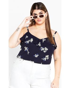 City Chic Plus Size Nicole Print Cami Top - Blue