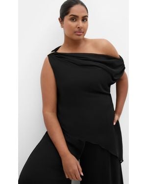 City Chic Plus Size Skyla Off Shoulder Top - Black