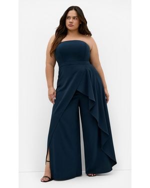 City Chic Plus Size Jumpsuit Attract Ff/3Xs - Blue