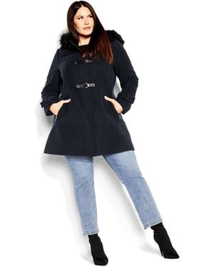 City Chic Plus Size Wonderwall Coat - Blue