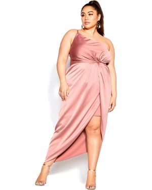 City Chic Plus Size Sensual Dress - Orange