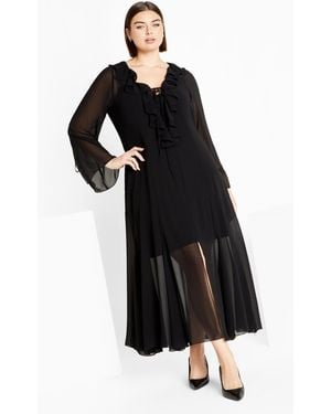 City Chic Plus Size Vamp Maxi Dress - Black