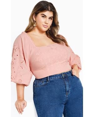City Chic Plus Size Willow Top - Blue