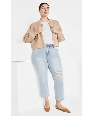 City Chic Plus Size Harley Fit Kenia Straight Leg Wash Jean - Blue