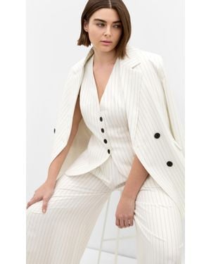 City Chic Plus Size Contrast Vest - Natural