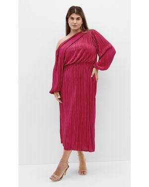 City Chic Plus Size Jay Off Shoulder Dress - Red
