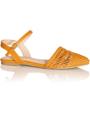 City Chic Plus Size Wide Fit Rosalie Flat - Orange