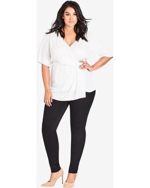 City Chic Plus Size Plus Asha Regular High Rise Skinny Jean - Black