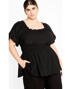 City Chic Plus Size Suzy Top - Black