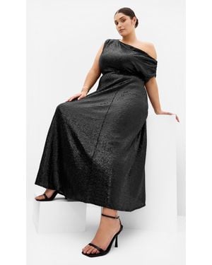 City Chic Plus Size Maxi Sequin Skirt Matte/Xxxs - Black