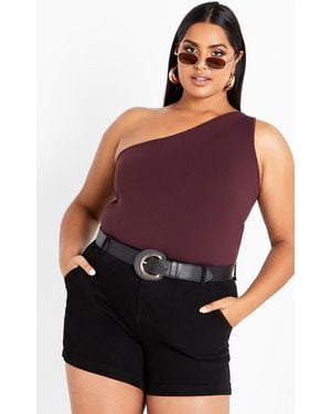 City Chic Plus Size Louisa Top Fudge - Purple
