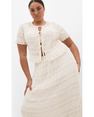 City Chic Plus Size Shirt Emelia/Xxxs - Natural