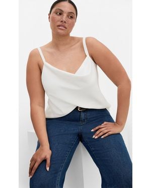 City Chic Plus Size Cami Top Satin Cowl Pln/3Xs - Blue