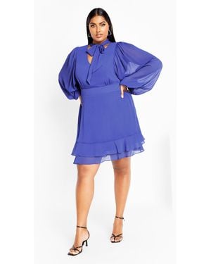 City Chic Plus Size Blakely Dress Dazzling - Blue