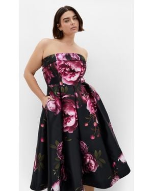 City Chic Plus Size Tiffany Strapless Midi Dress - Red