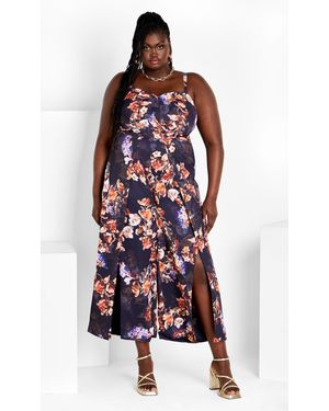 City Chic Plus Size Abigail Jumpsuit Bouquet - Red