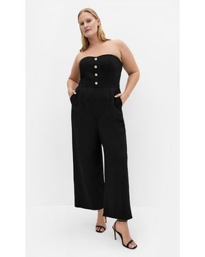 City Chic Plus Size Alexi Strapless Jumpsuit - Black