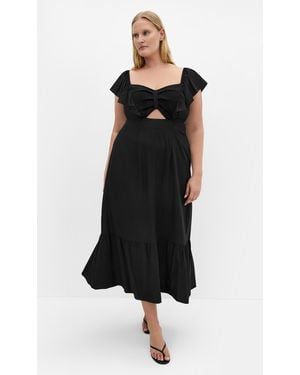 City Chic Plus Size Alora Flutter Maxi Dress - Black