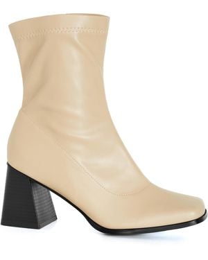 City Chic Plus Size Wide Fit Robbie Ankle Boot Bone - White