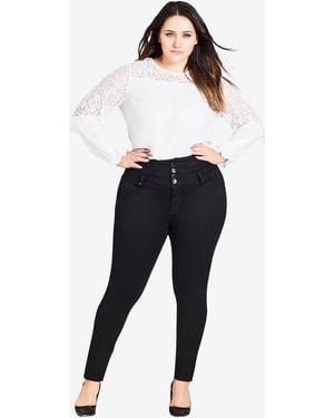 City Chic Plus Size Harley Corset Skinny Regular Jean - Blue