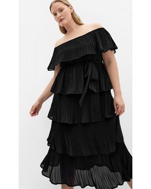 City Chic Plus Size Dress Night Garden/3Xs - Black