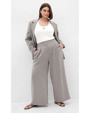 City Chic Plus Size Hailey Print Pants - Gray