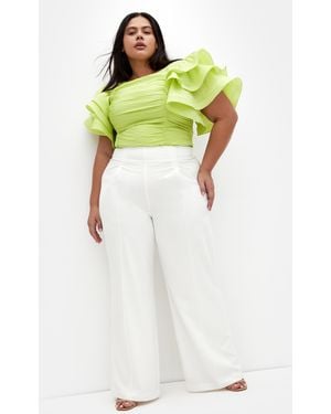 City Chic Plus Size Bria Pants - White