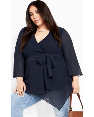 City Chic Plus Size Arya Top - Blue